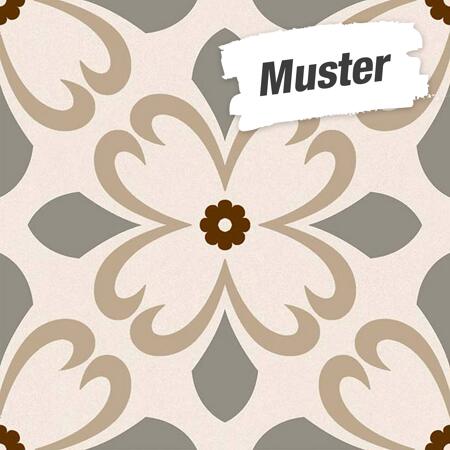 2. Bild von Muster zur Bodenfliese 'Retro Verde' Feinsteinzeug mehrfarbig 22,5 x 22,5 cm