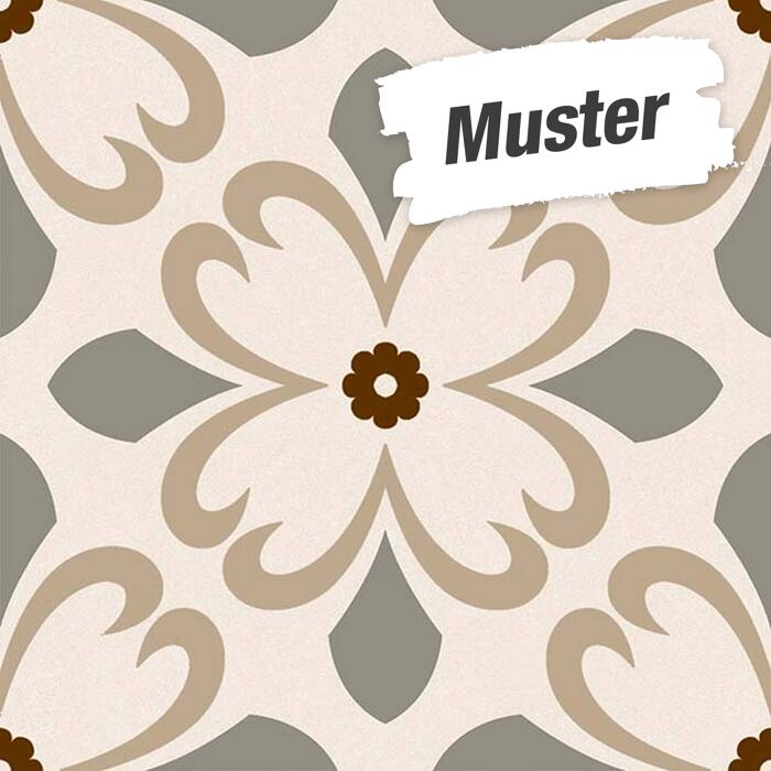 Muster zur Bodenfliese 'Retro' mehrfarbig 22,5 x 22,5 cm