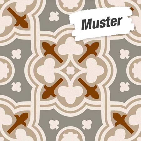 2. Bild von Muster zur Bodenfliese 'Retro Verde' Feinsteinzeug mehrfarbig 22,5 x 22,5 cm