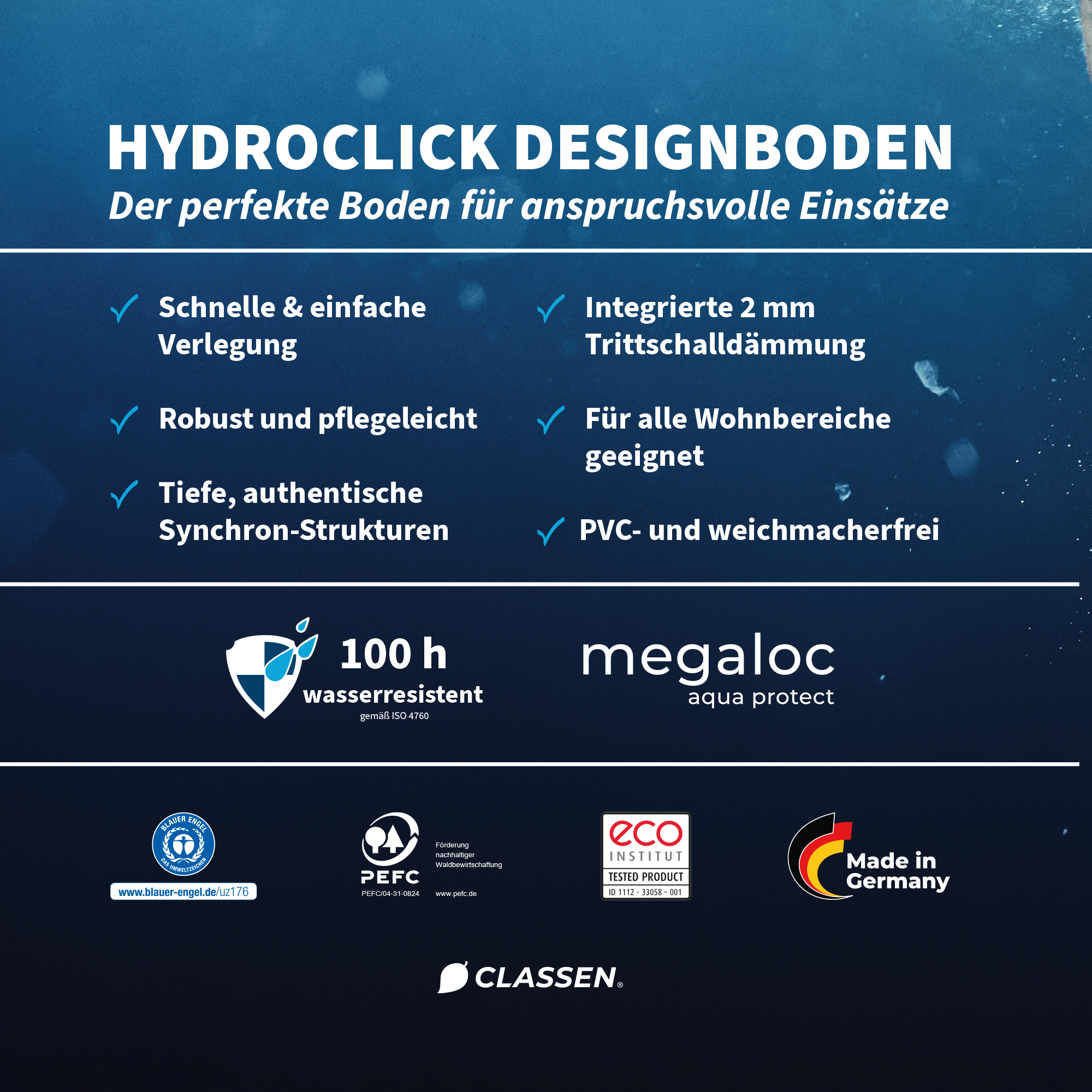 Laminat 'HydroClick' Honigeiche 9 mm + product picture