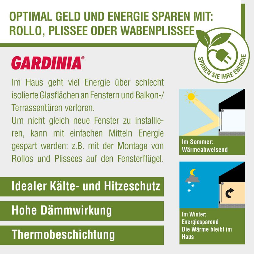 EasyFix Thermo-Plissee weiß 50 x 130 cm