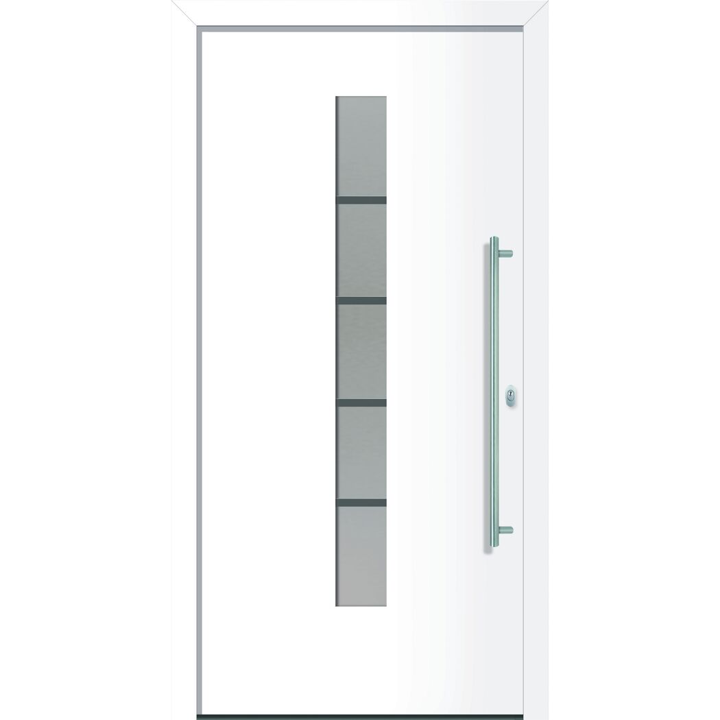 Alu-Kunststoffhaustür "Montreal" weiß DIN R 100x210cm