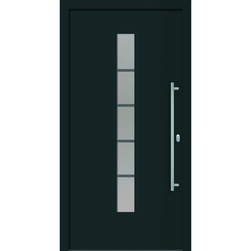 Alu-Kunststoffhaustür "Montreal"  anthrazit DIN R 110x210cm