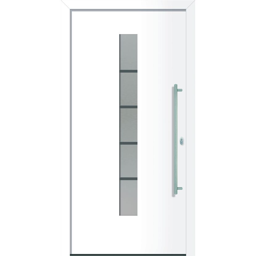 Alu-Kunststoffhaustür "Montreal" weiß DIN R 100x210cm