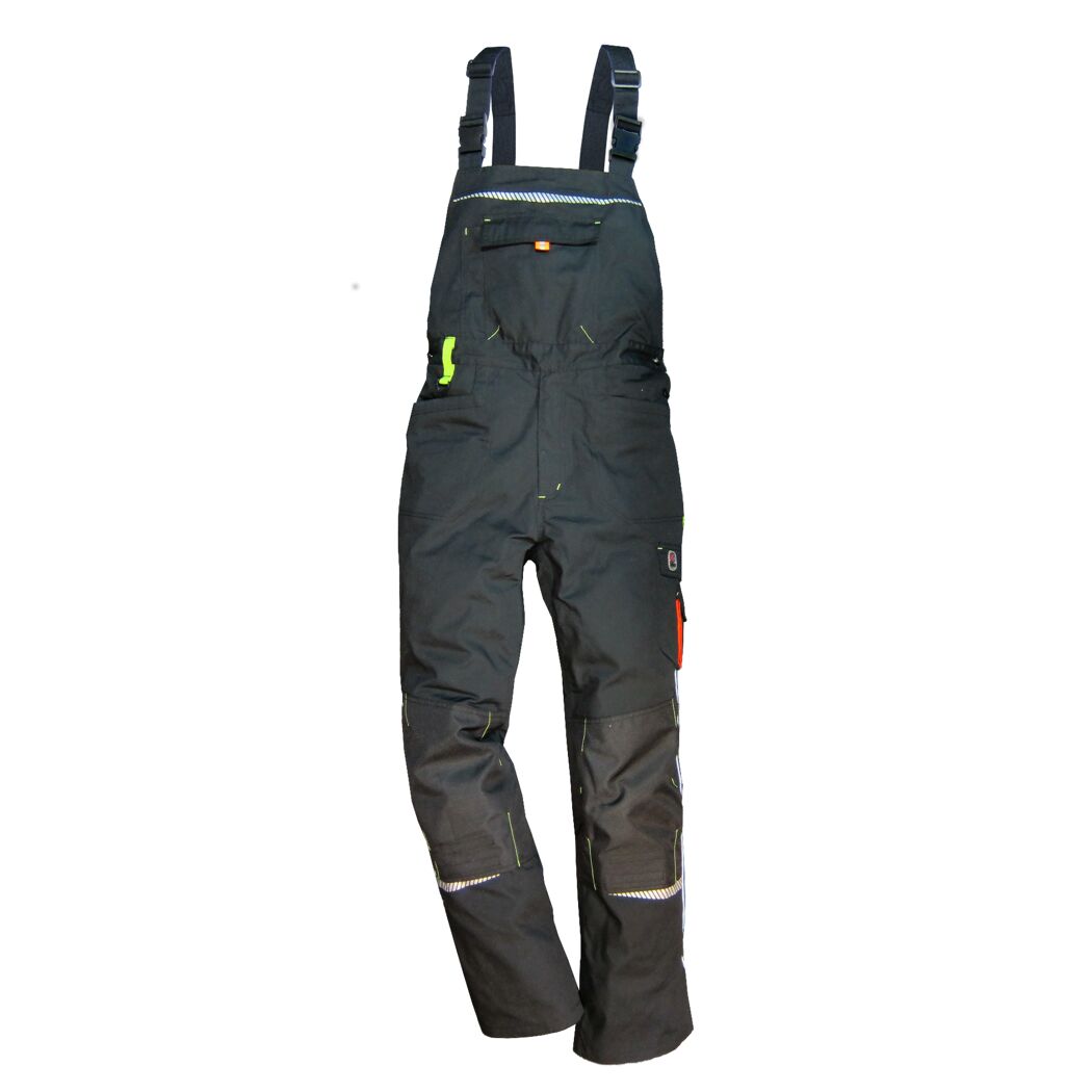 Herren-Arbeitslatzhose schwarz/limettenfarben Gr. 48