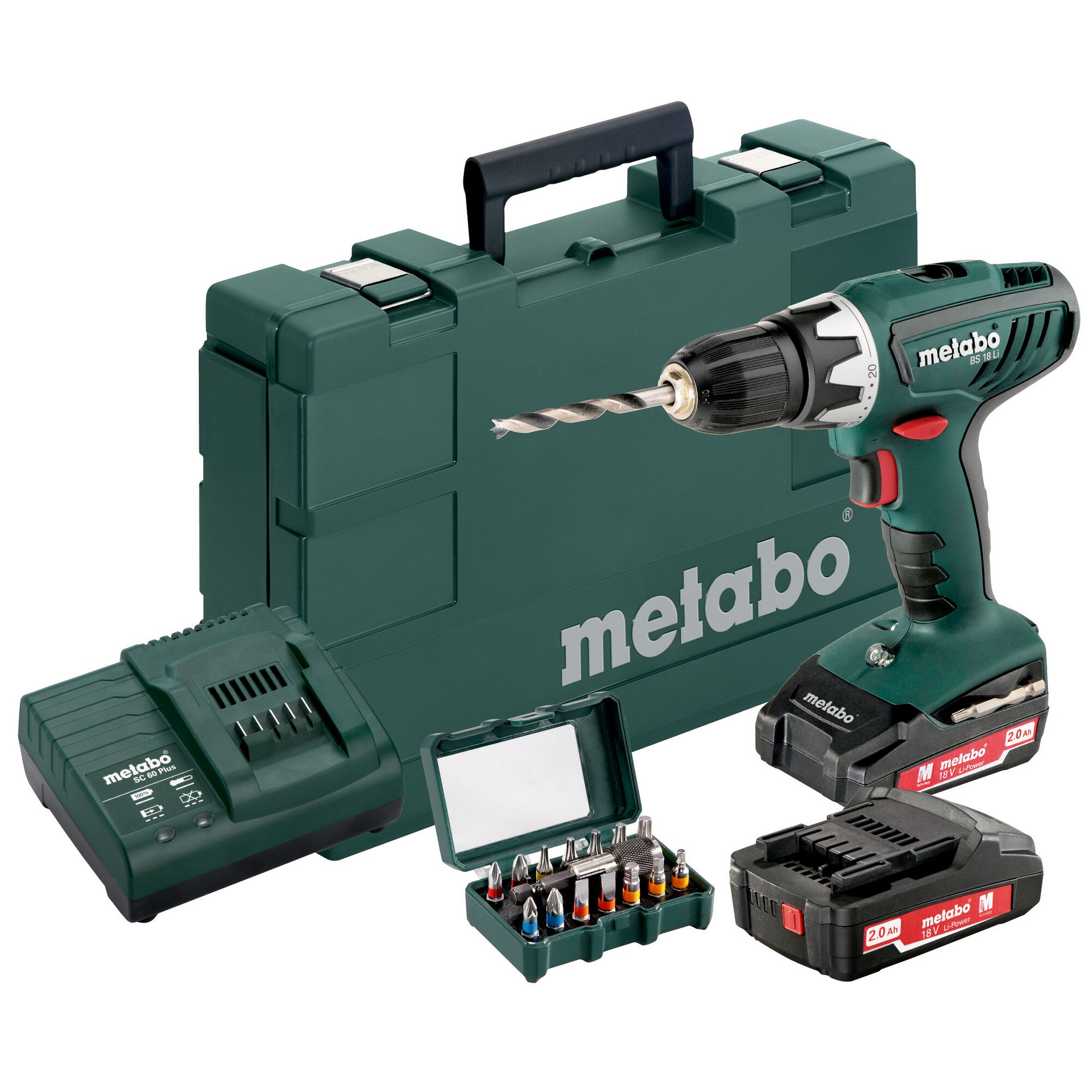 Metabo Akku-Bohrschrauber BS 18 Li Set mit Zubehör
