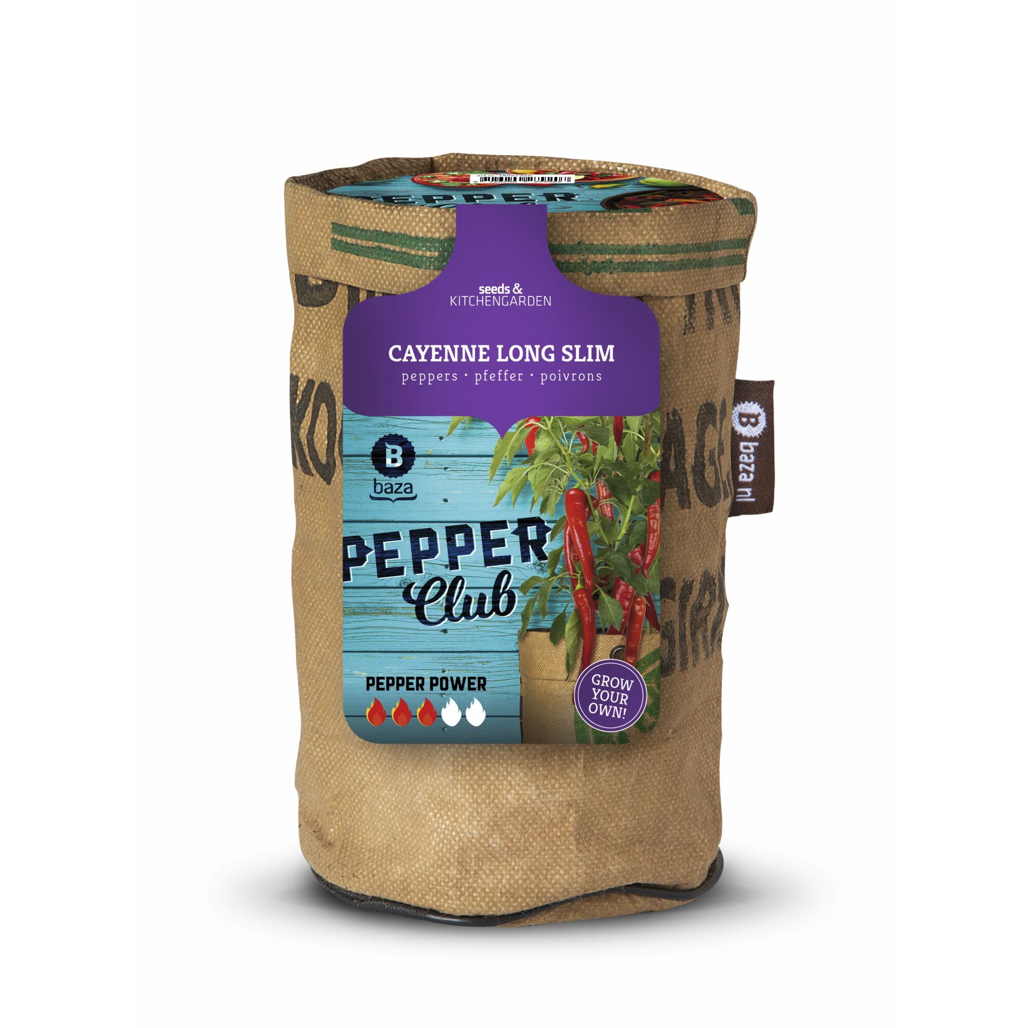 Samen für Cayenne Long Slim Paprika im Jutesack.