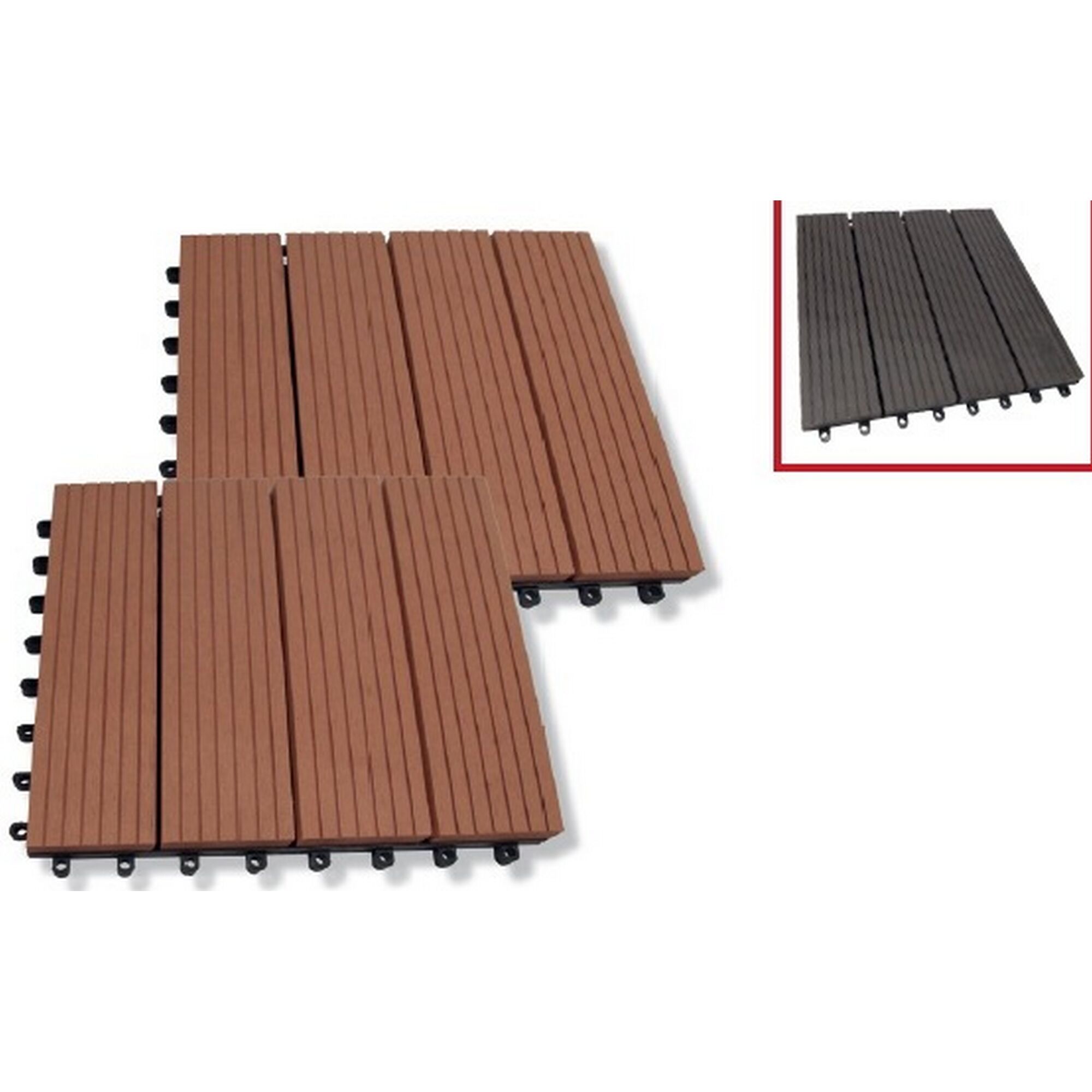 WPC Klickfliesen in Braun