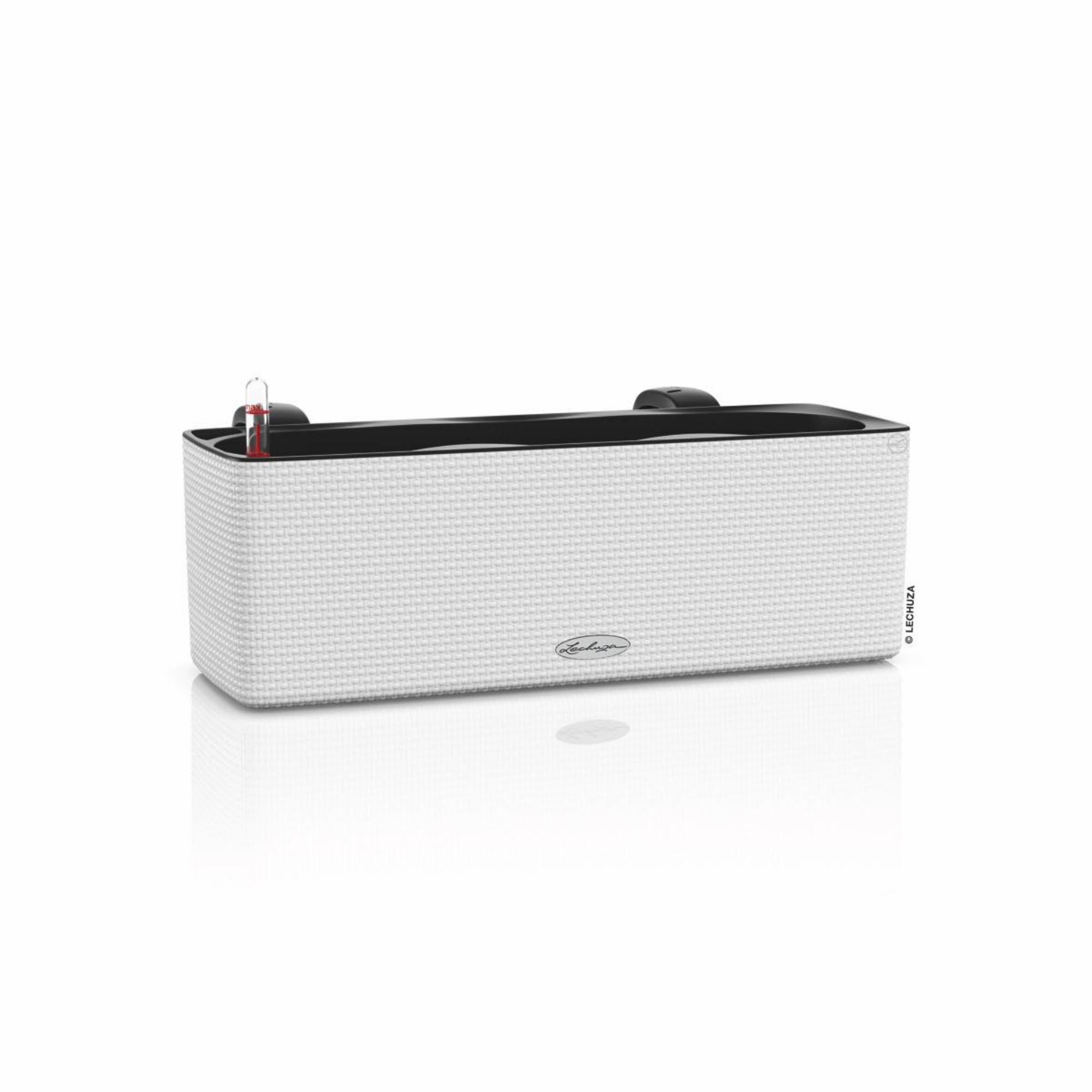 Weißer Balkonkasten mit Wasserspeicher