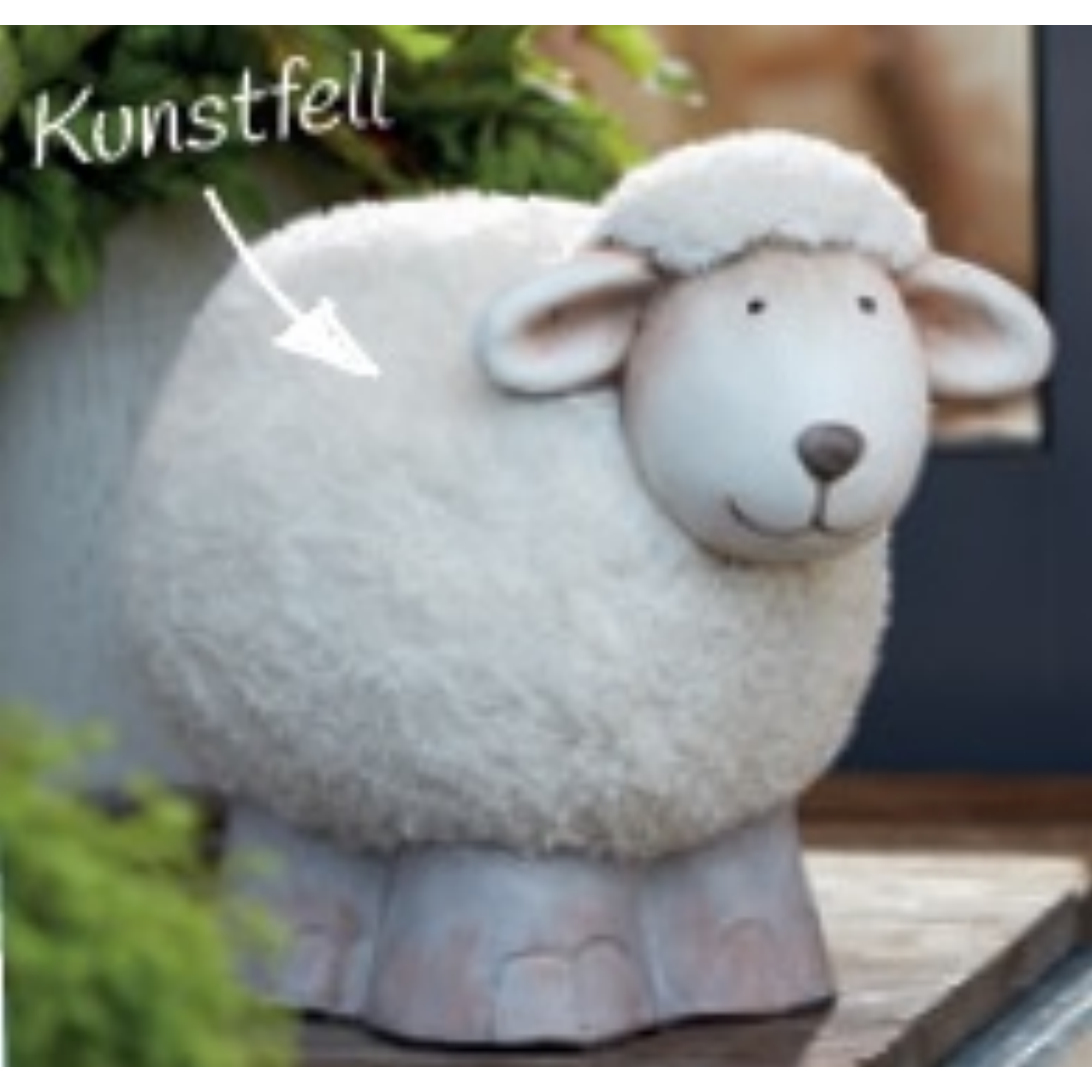 Deko-Schaf mit Kunstfell + product picture