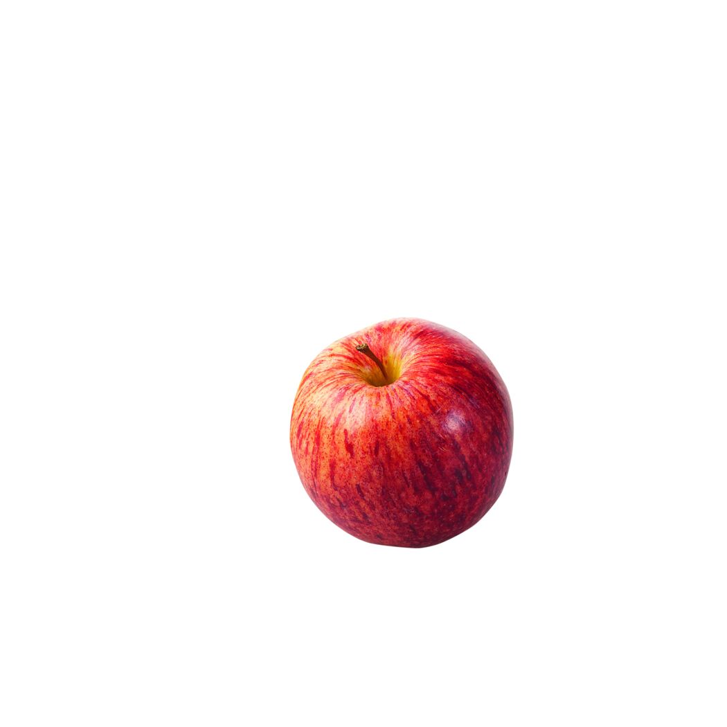 Ein rot-gestreifter Apfel der Sorte Grafensteiner.