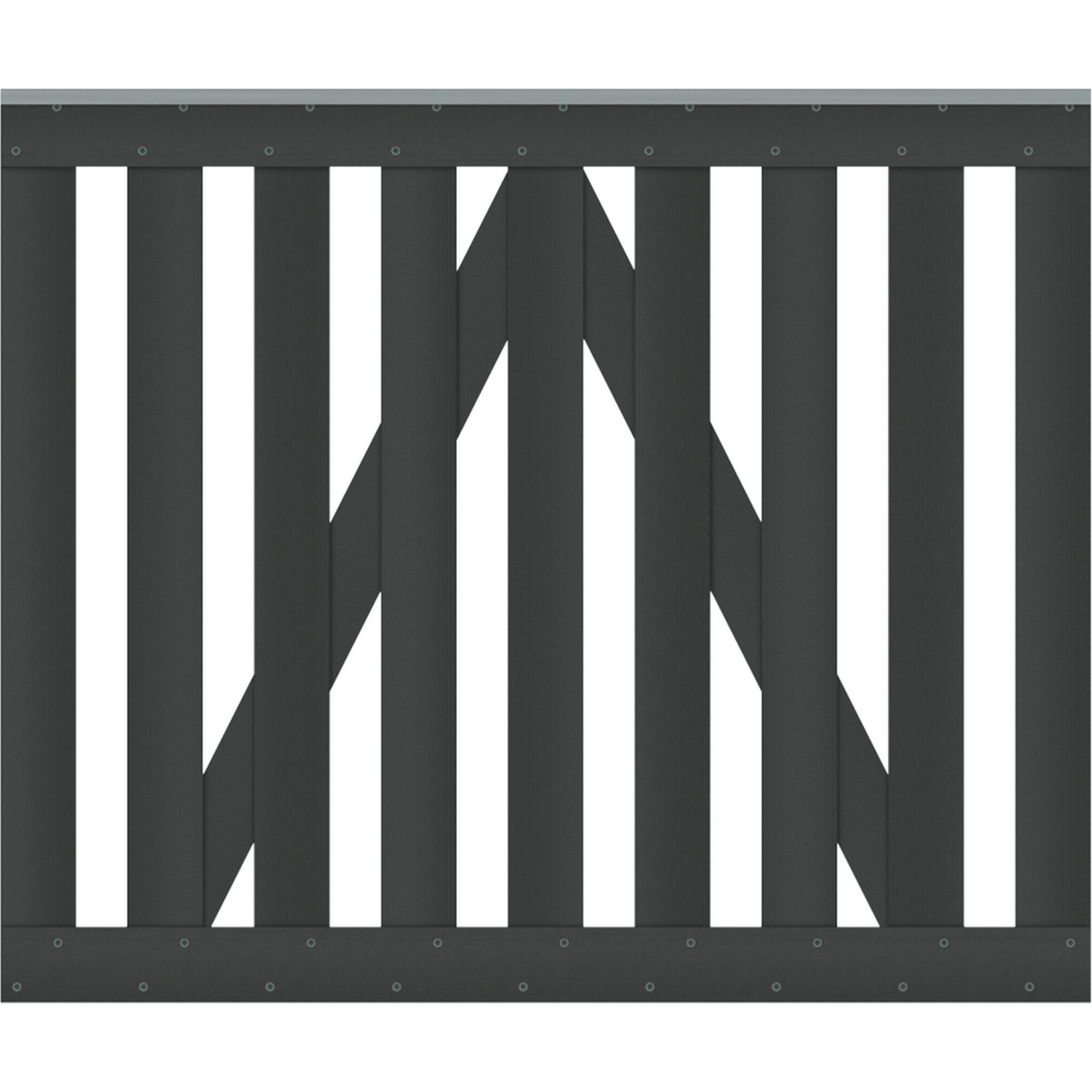 Anthrazitfarbenes WPC-Tor mit diagonalen Streben