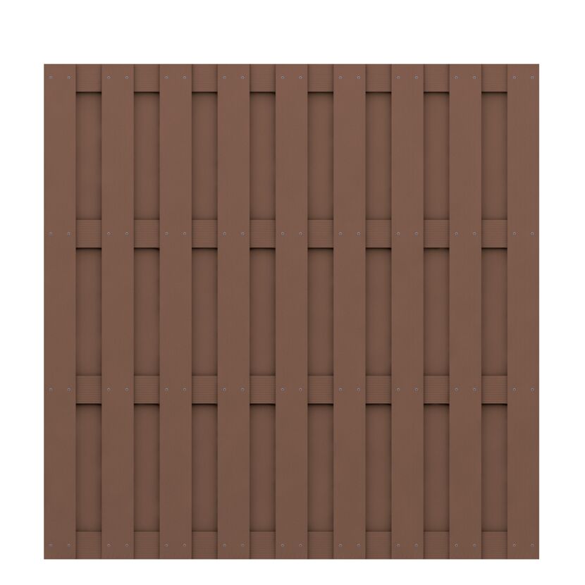 Brauner WPC-Sichtschutzzaun Jumbo