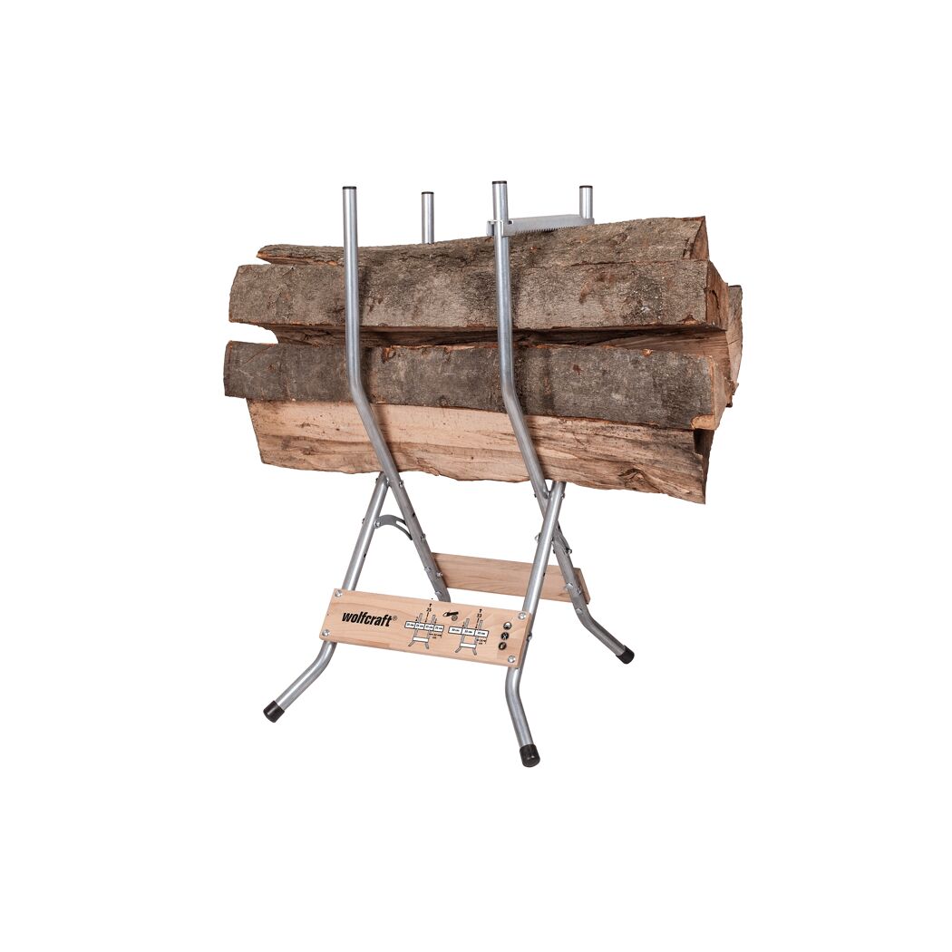 Wolfcraft Sägebock mit Holzscheiten