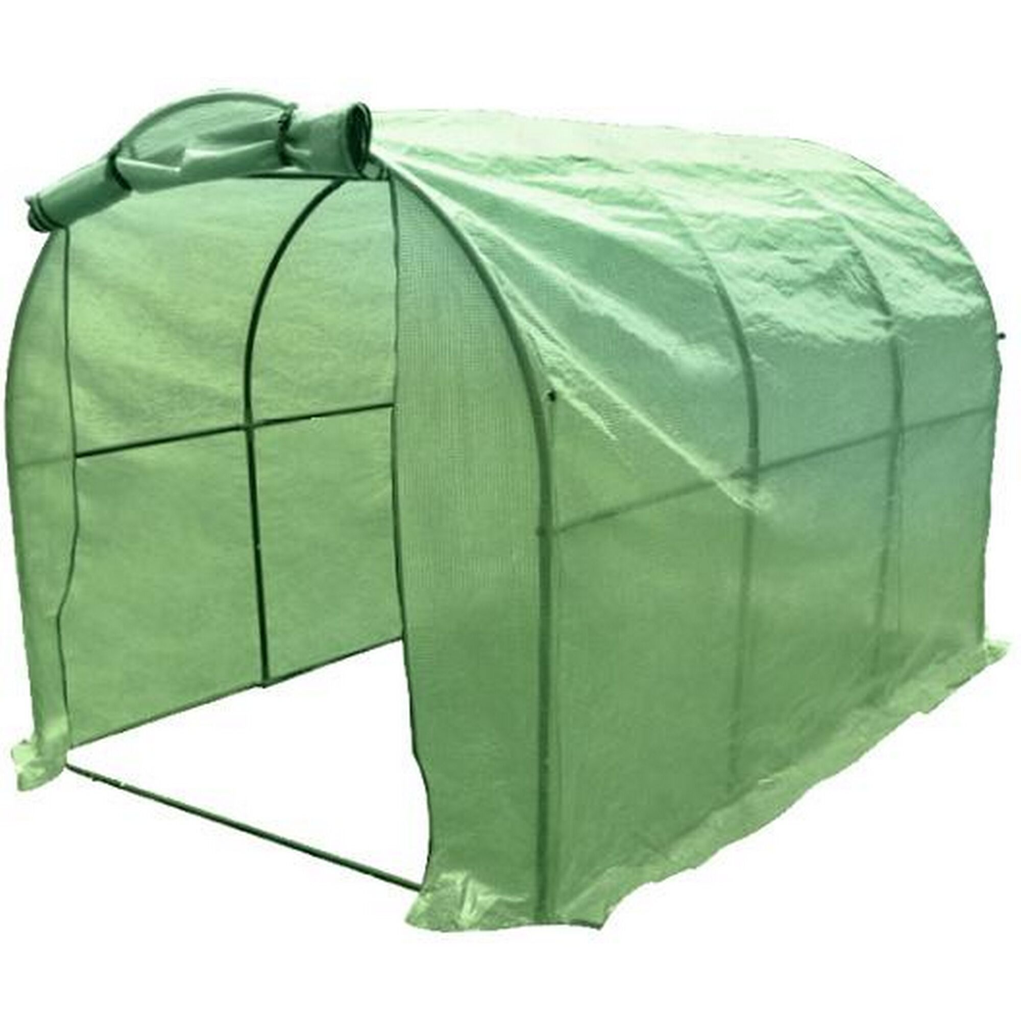 Grünes Foliengewächshaus