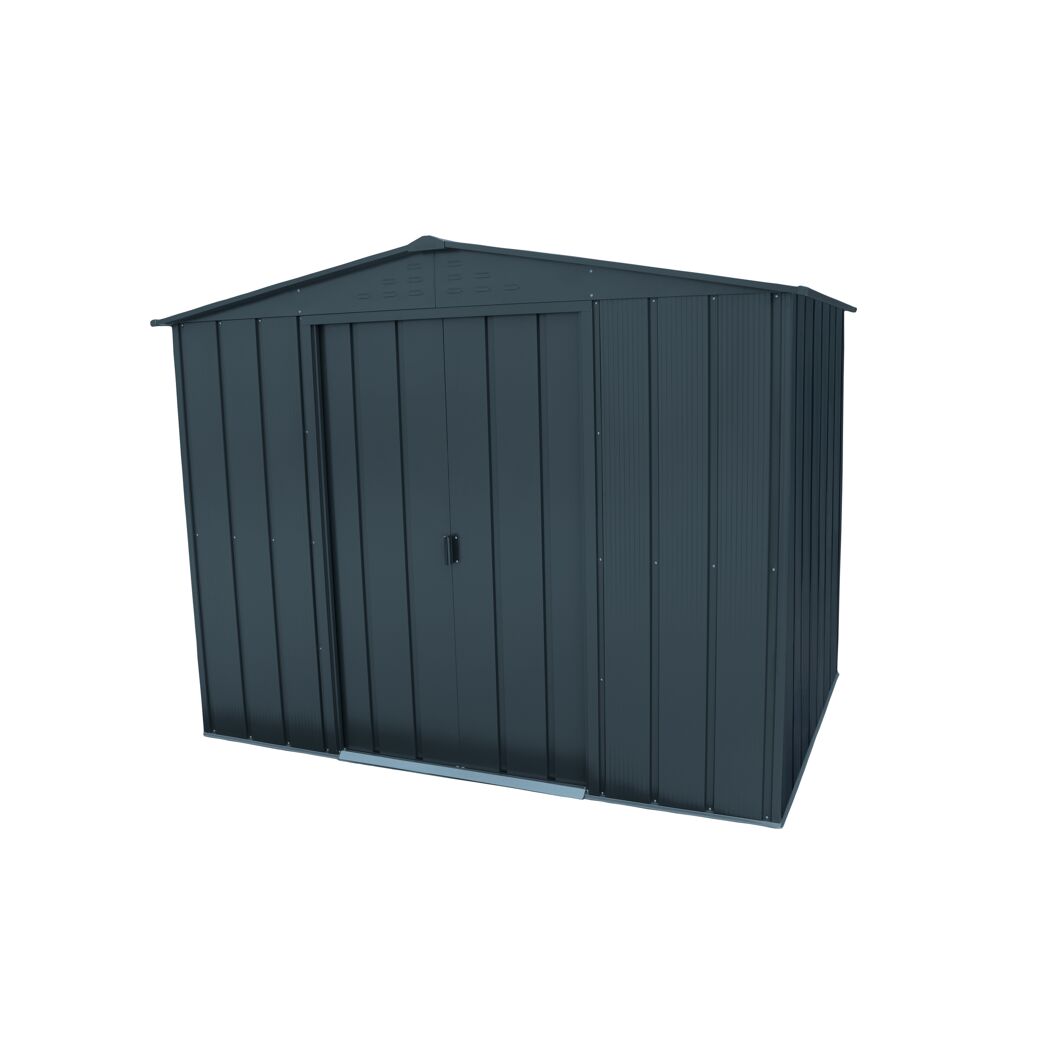 Anthrazitfarbenes Metall-Gerätehaus MGH Top Shed 8x6