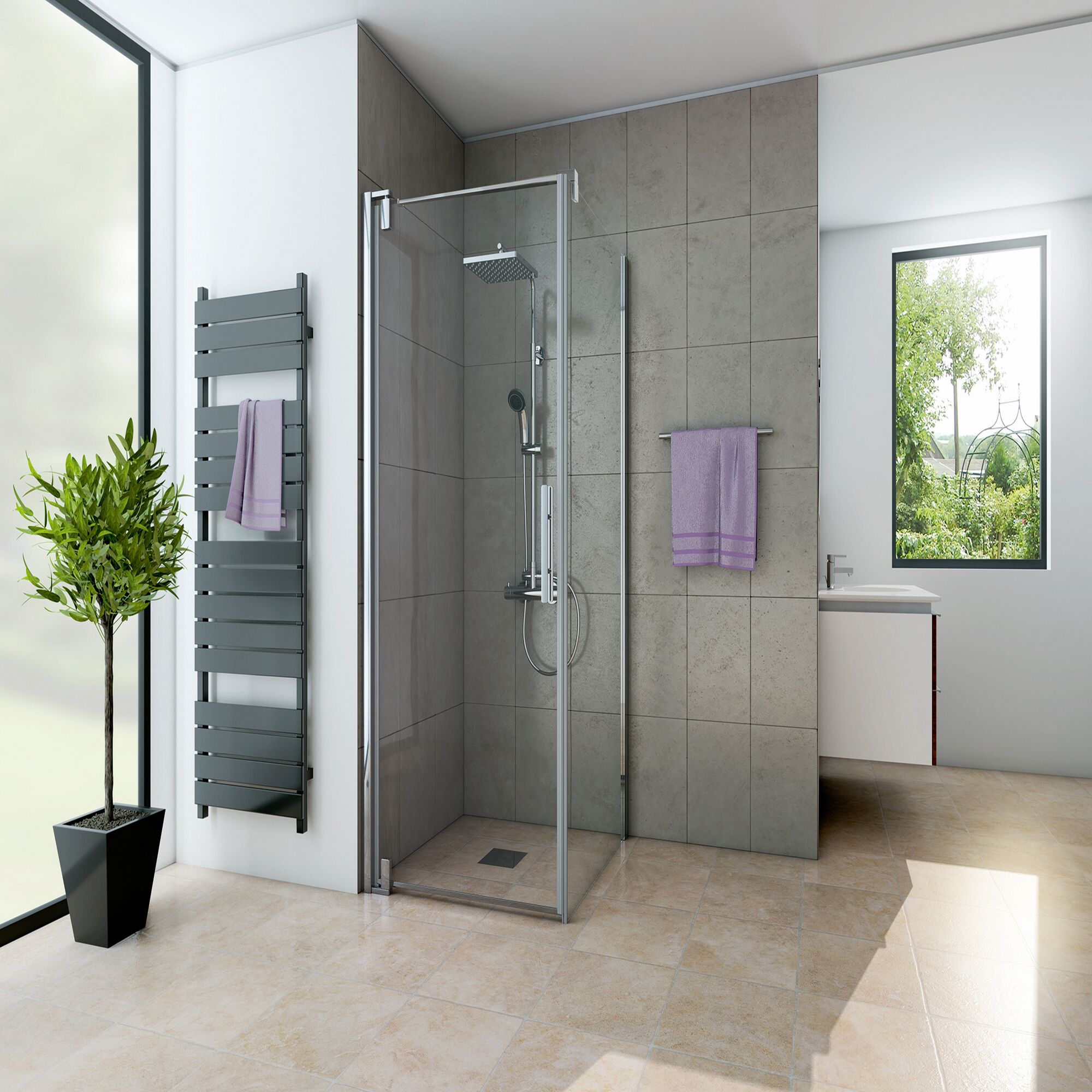 Badezimmer mit ebenerdiger Dusche