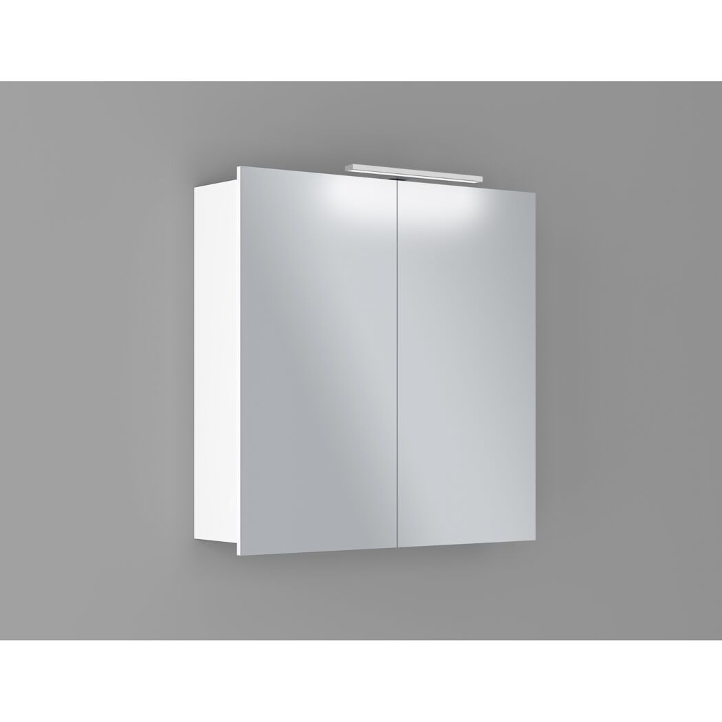 Weißer Spiegelschrank mit LED-Beleuchtung