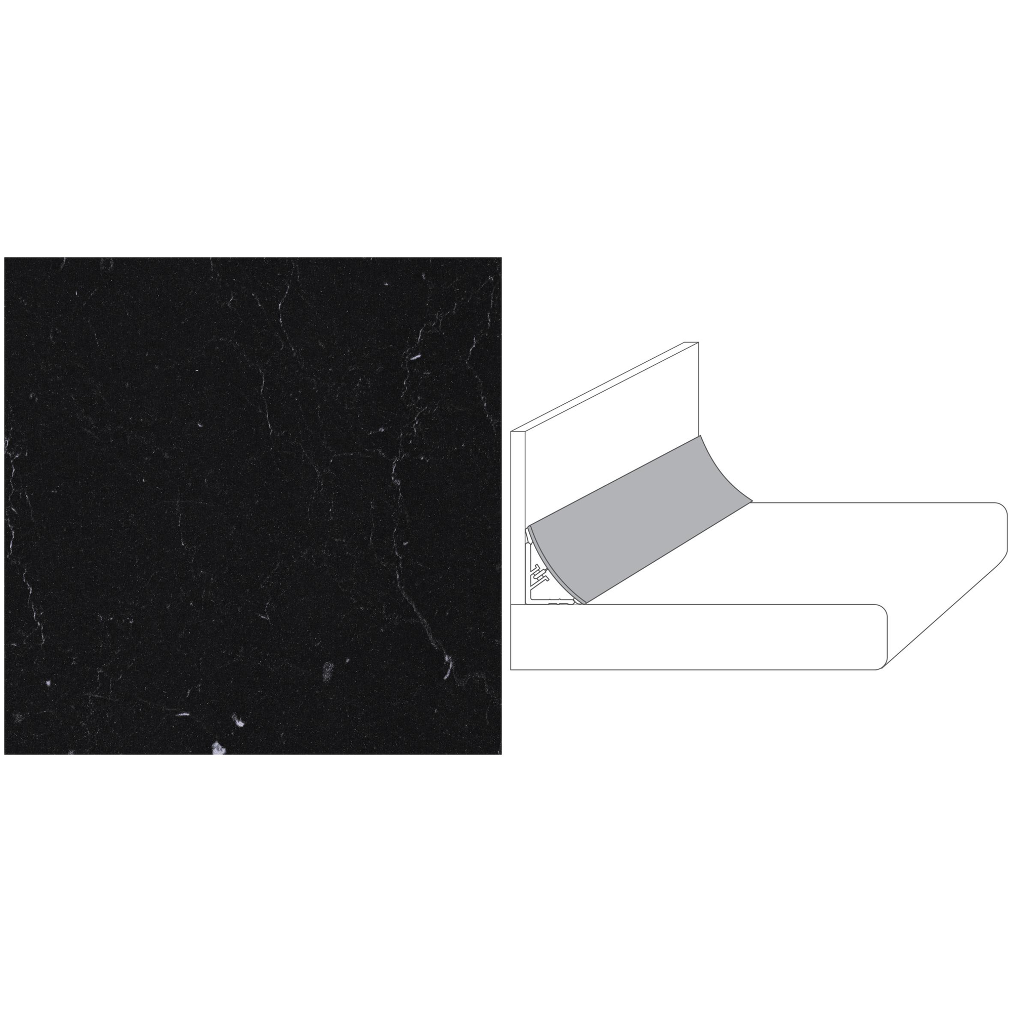 Wandabschlussprofil Plus 3000mm marmor marquina + product picture