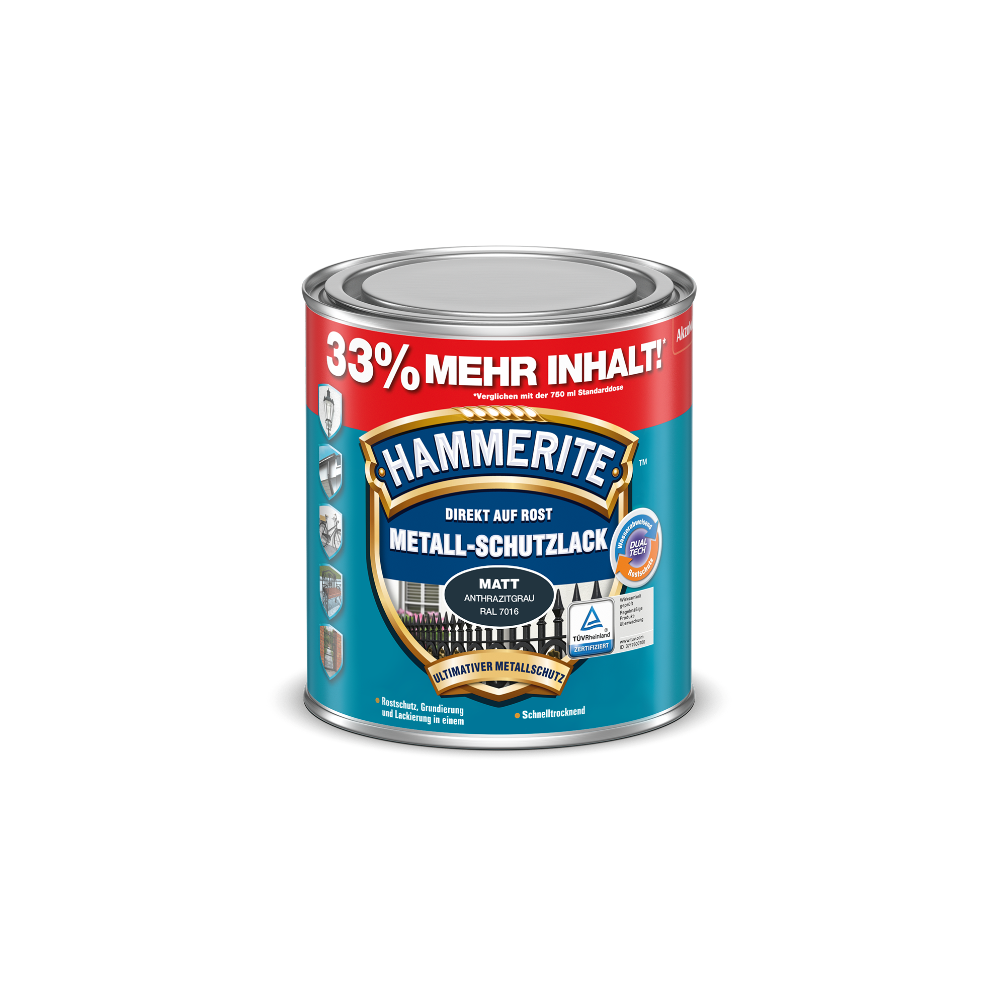Dose Hammerite Metall-Schutzlack matt anthrazitgrau