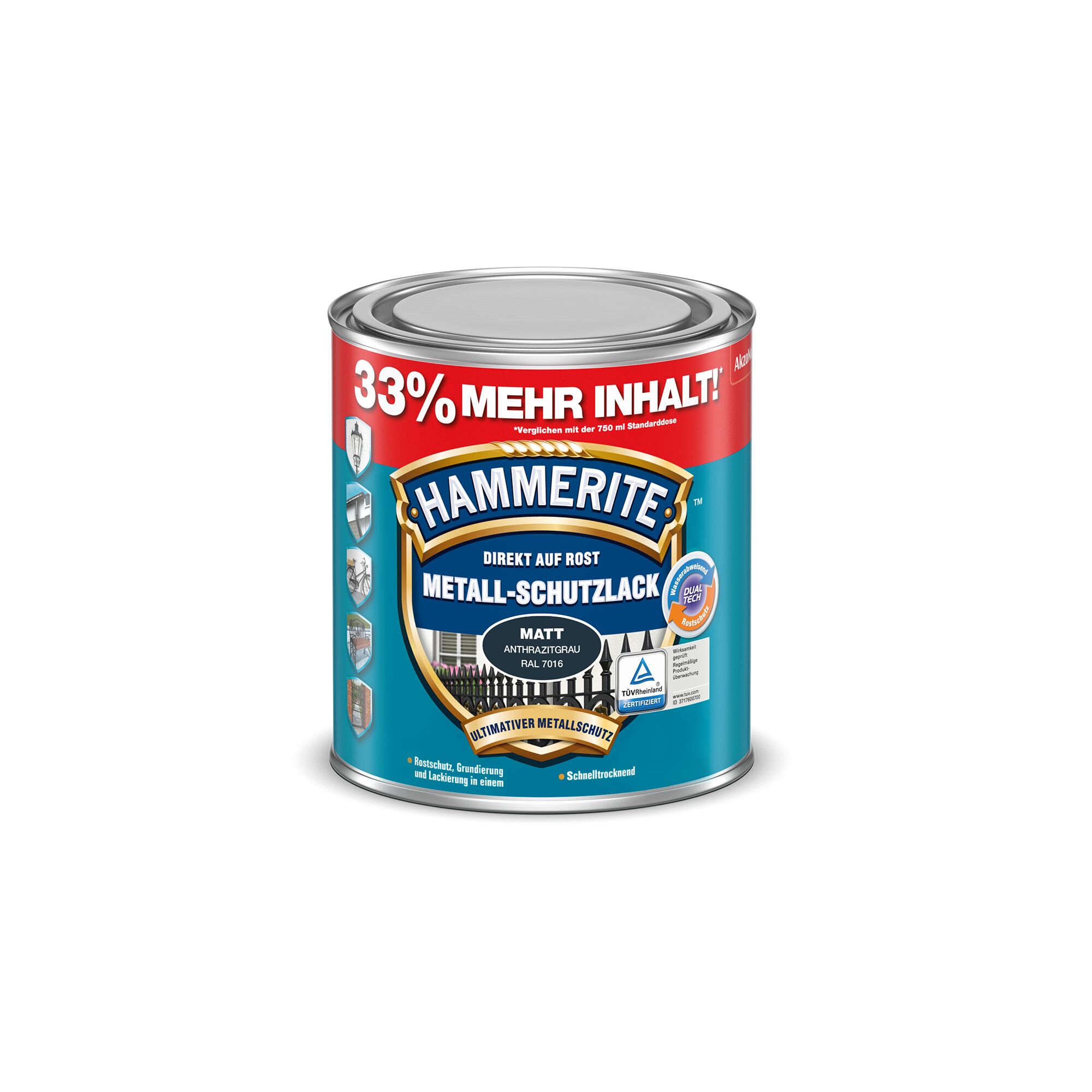 Dose Hammerite Metall-Schutzlack matt anthrazitgrau