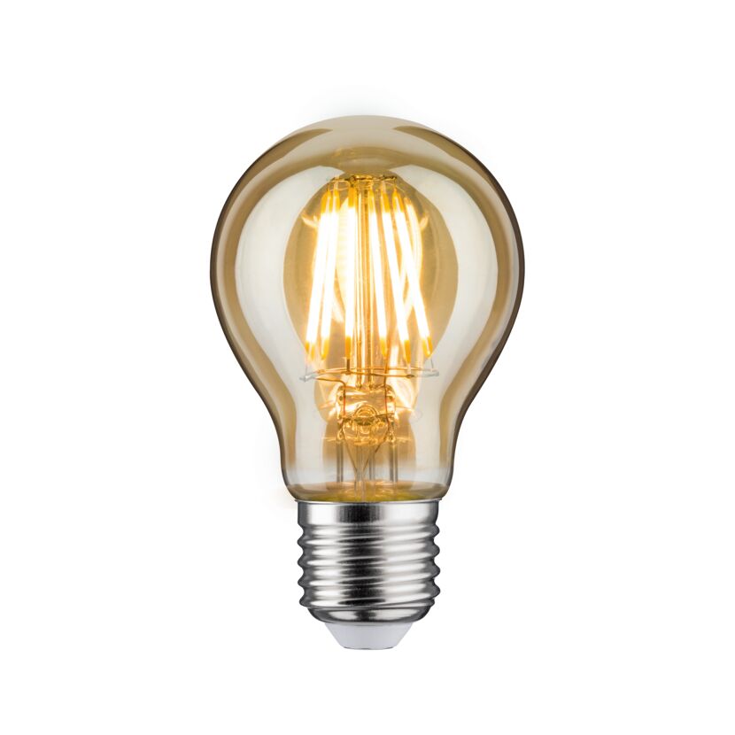Leuchtende LED Vintage Glühbirne in Gold