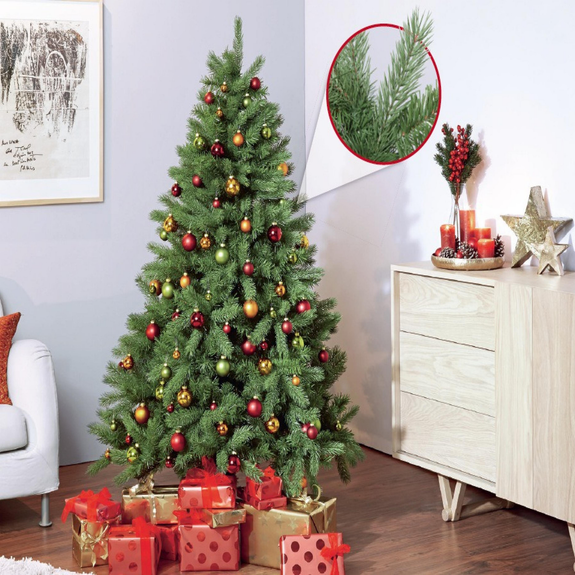 Künstlicher Tannenbaum grün 120 cm, mit Baumständer + product picture