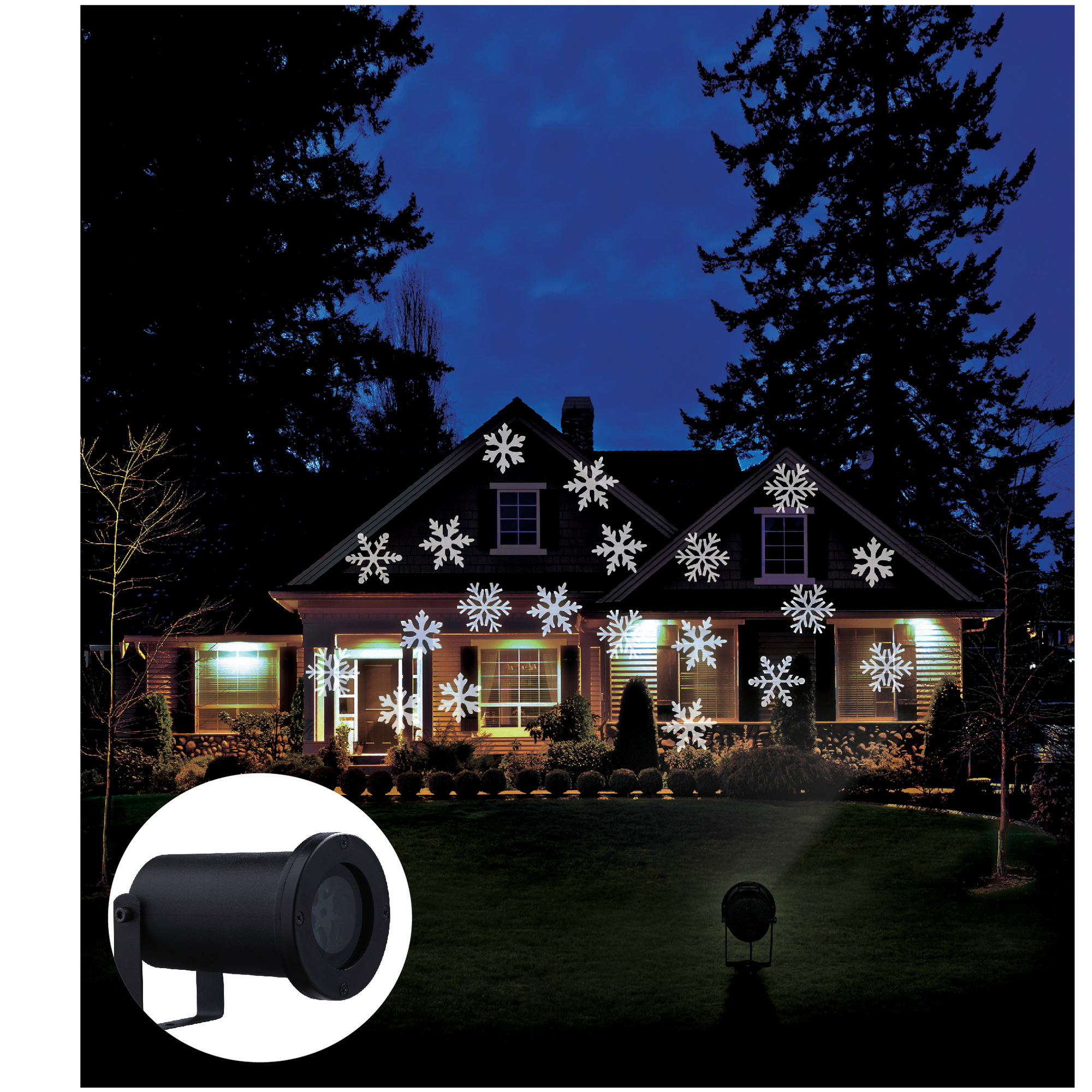 LED Projektor Weihnachtslicht Winter Deko Innenbeleuchtung mit 6  Motiv-Schablone
