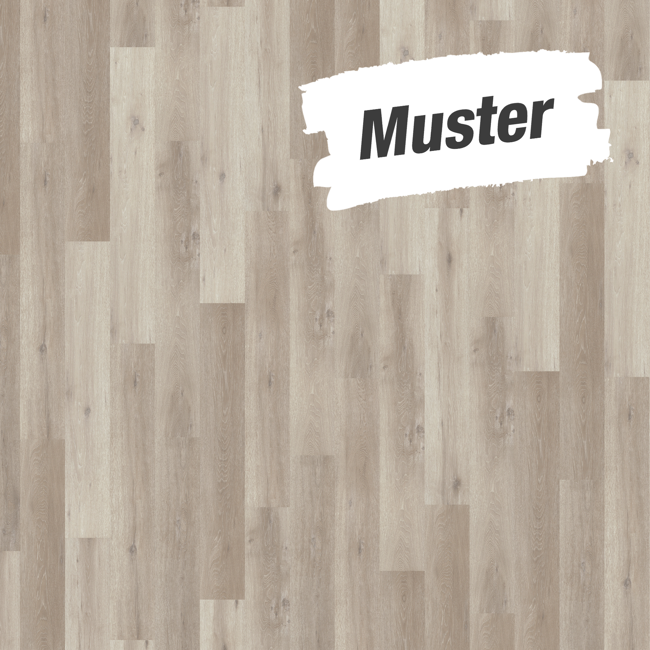 Bild von Handmuster zum Vinylboden 'Comfort' White Washed Oak hellbraun, weiß 10,5 mm