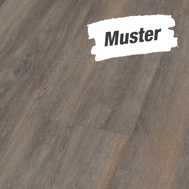 Bild von Muster zum Laminat 'Savanne 4V XL' Eiche Canyon dunkelbraun 8 mm