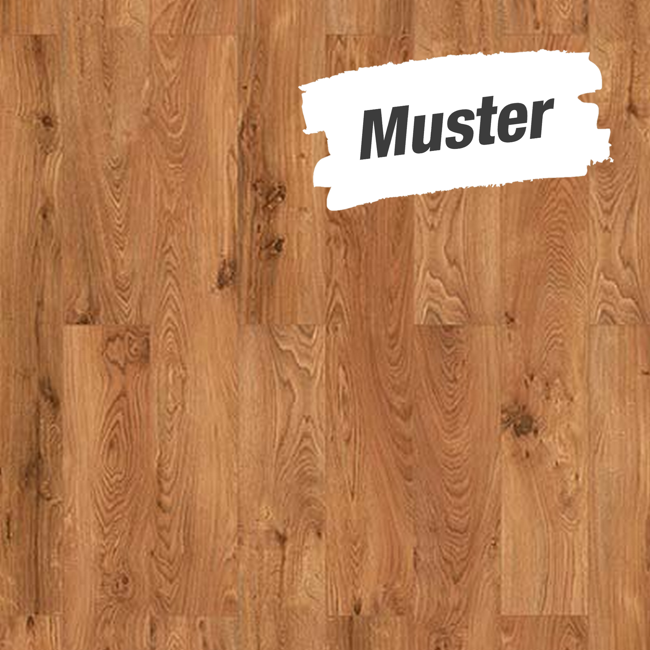 Bild von Muster zum Laminat 'Savanne 4V' Eiche Michigan dunkelbraun 7 mm