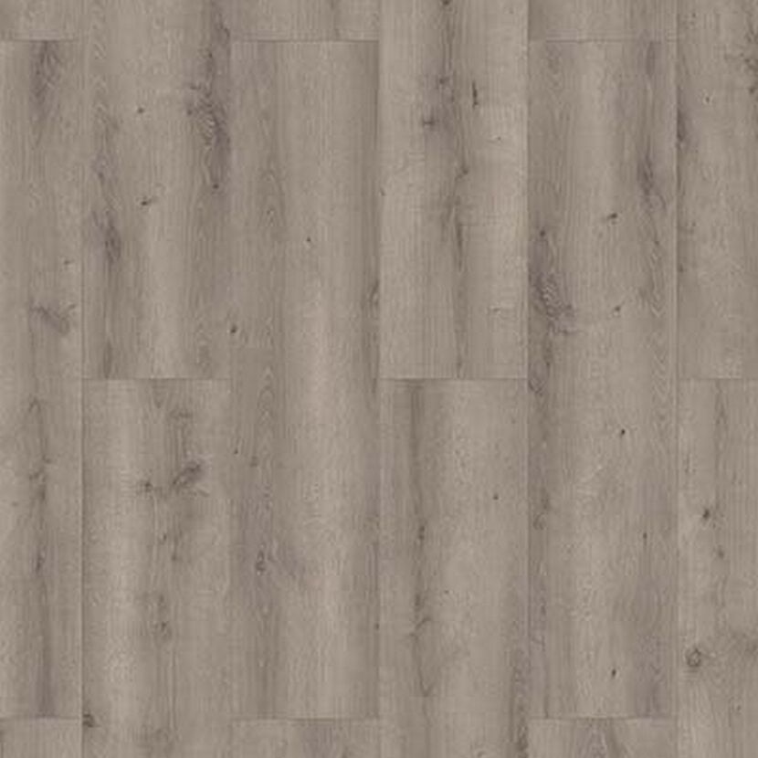 Laminat in graubrauner Eichenholzoptik