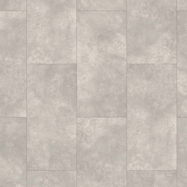 Bild von Vinylboden 'Modular ONE' Beton Ornament hellgrau 8 mm
