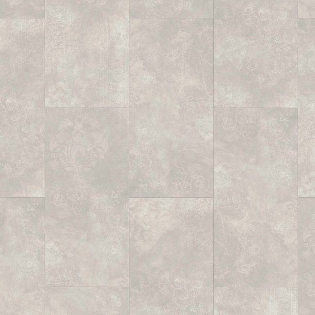Bild von Vinylboden 'Modular ONE' Beton Ornament weiß grau 8 mm