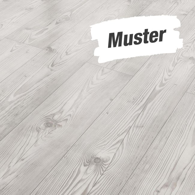 Bild von Muster zum Laminat 'Scandinavia' Tauernfichte weiß 7 mm