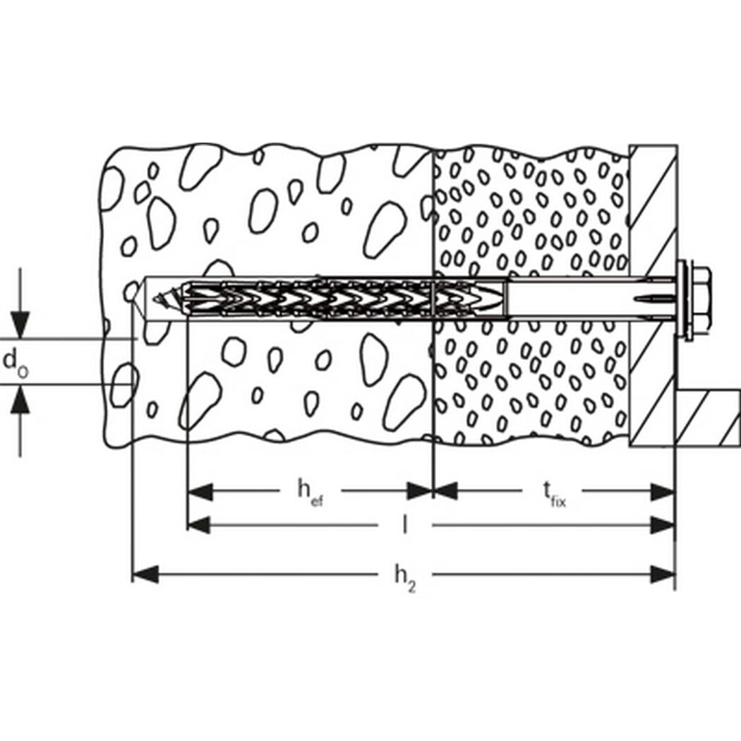 fischer Langschaftdübel SXRL 14 x 160 FUS Sechskantschraube mit U-Scheibe E