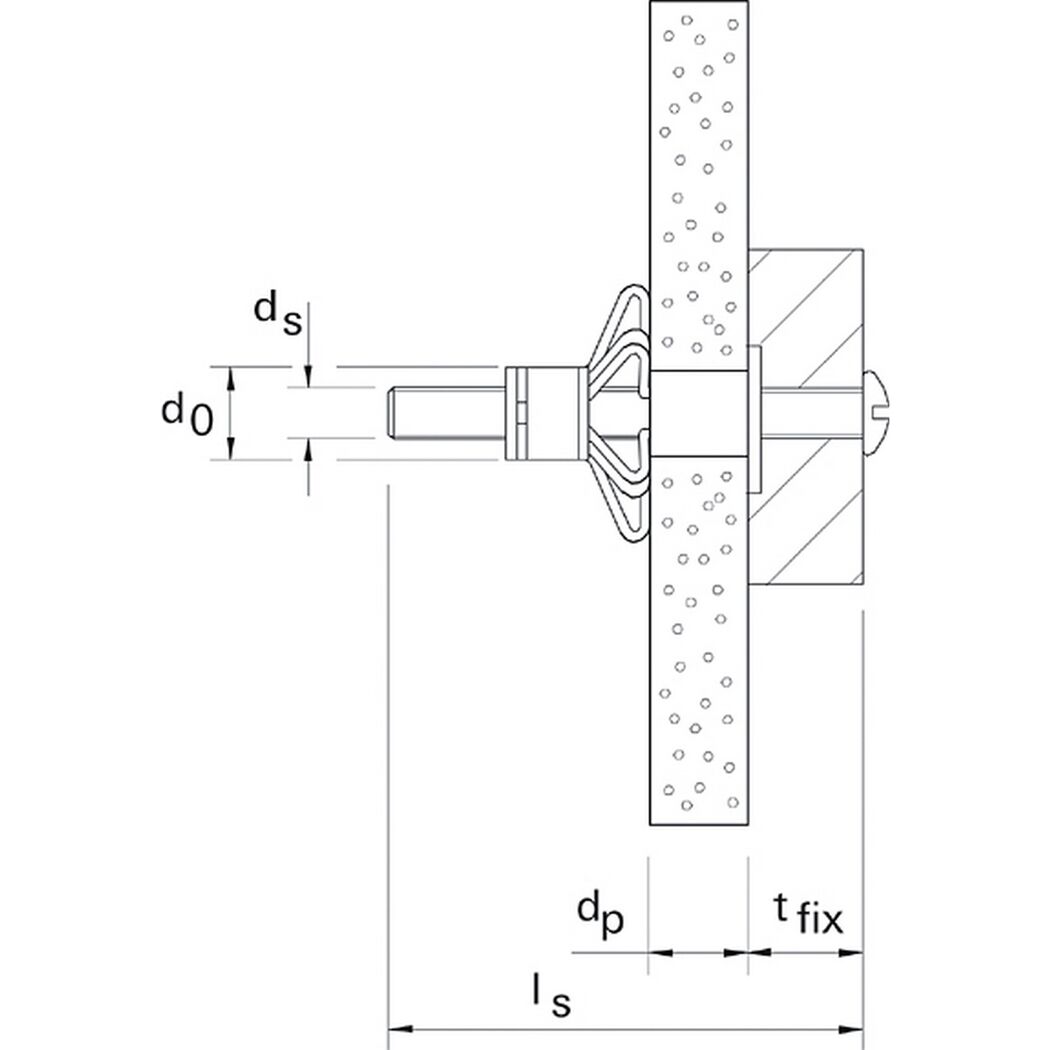 fischer Hohlraum-Metalldübel HM 5 x 65 S mit metrischer Schraube 4 Stück