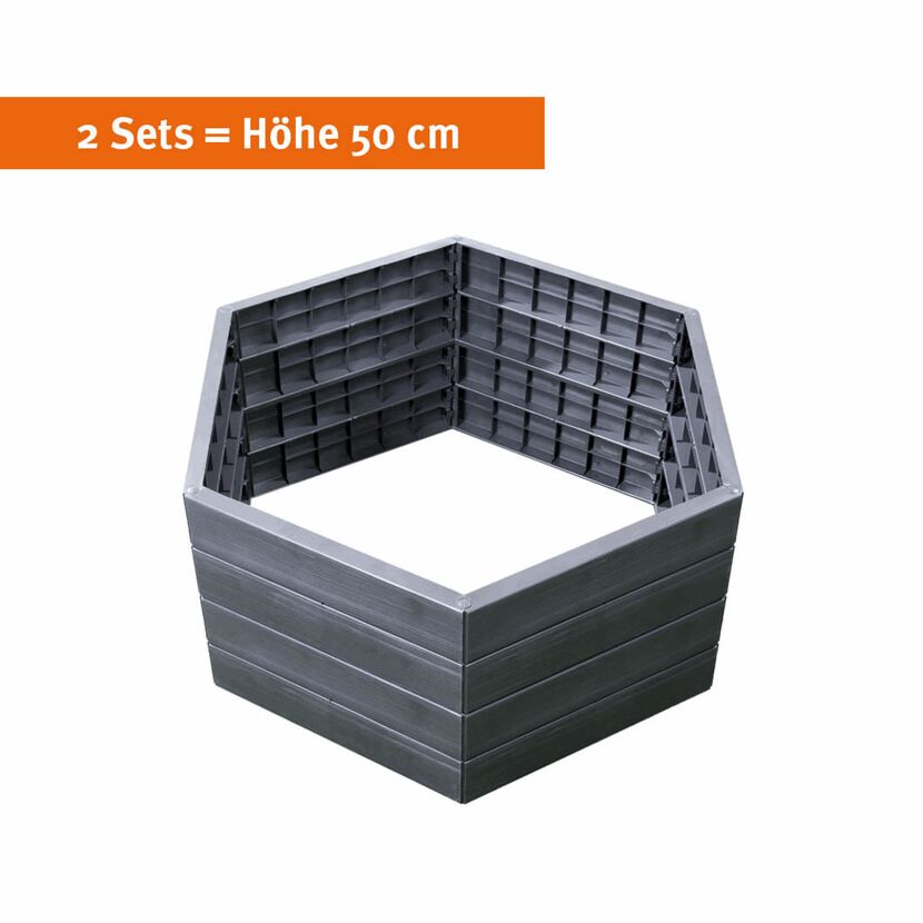 Sechseckiges Hochbeet-System