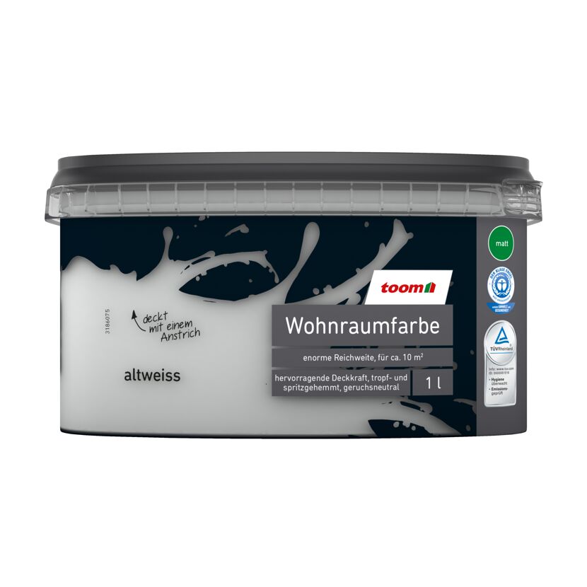 Wandfarbe altweiß matt 1 l