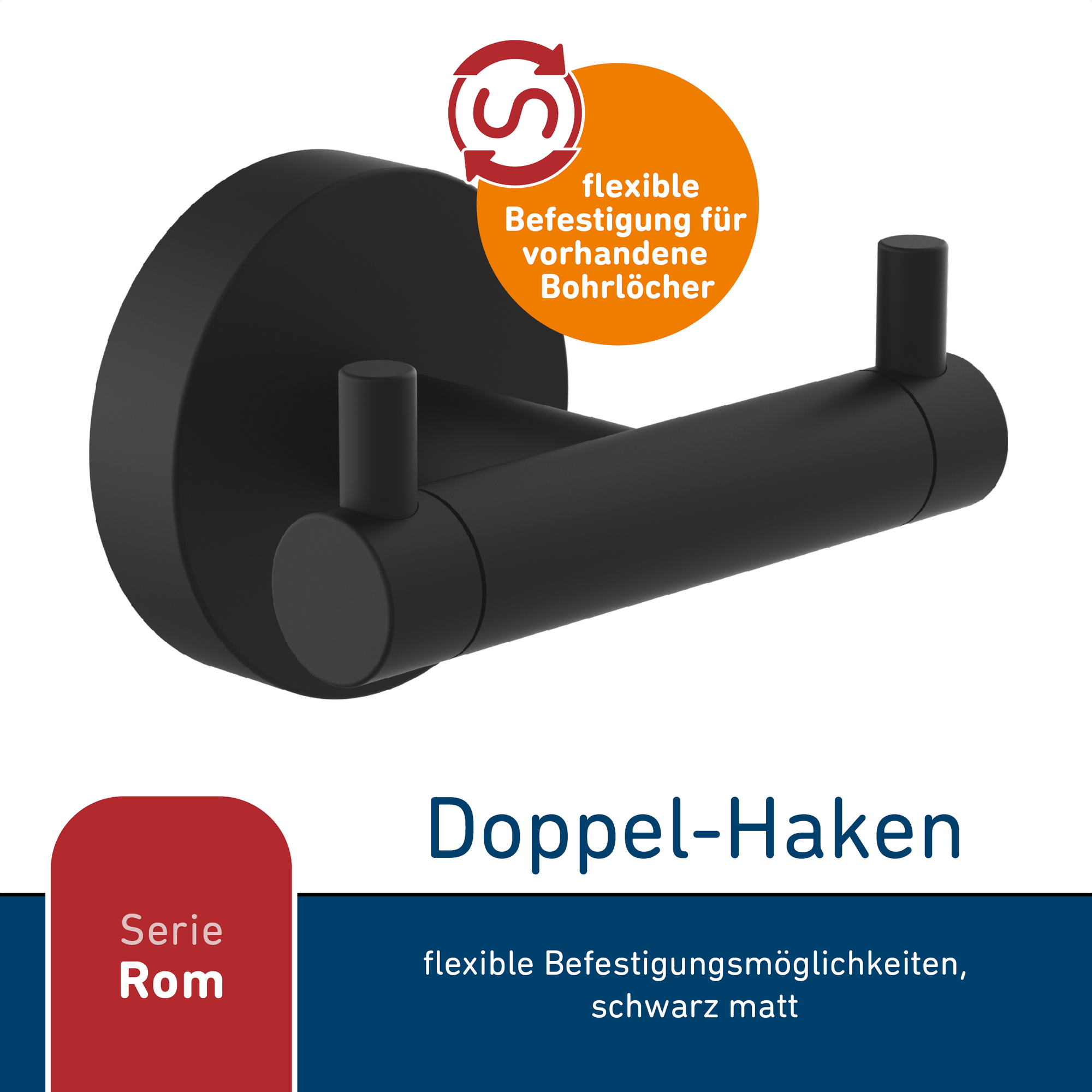 Haken 'Rom' schwarz + product picture