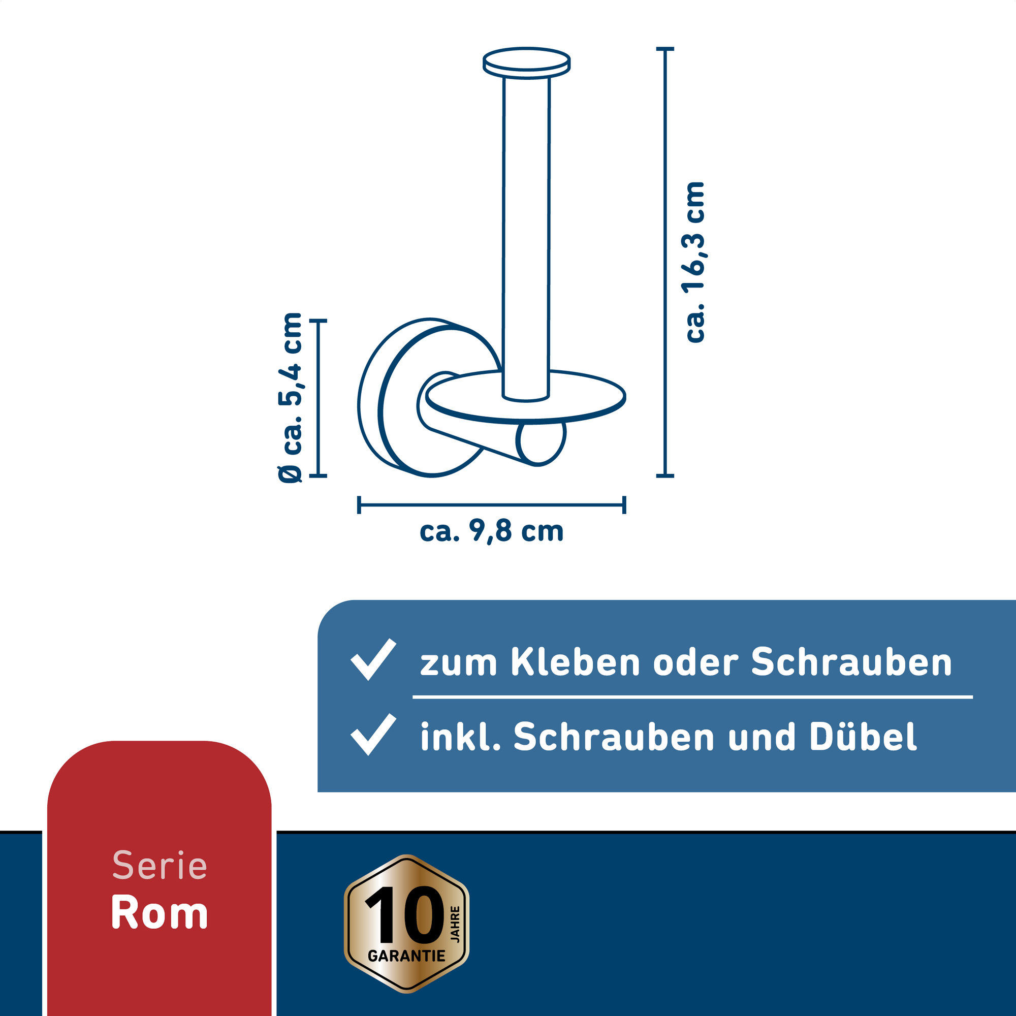 Toilettenpapierhalter 'Rom' mattschwarz + product picture