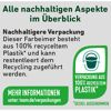 Nachhaltige Verpackung aus 100% recyceltem Plastik.