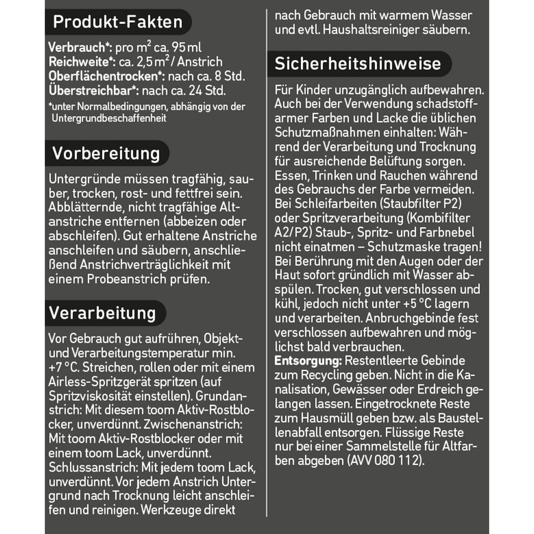 Produktinformation toom Aktiv-Rostblocker