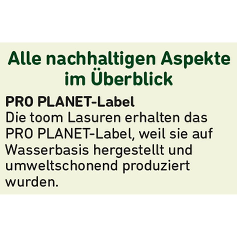toom Lasuren mit PRO PLANET-Label