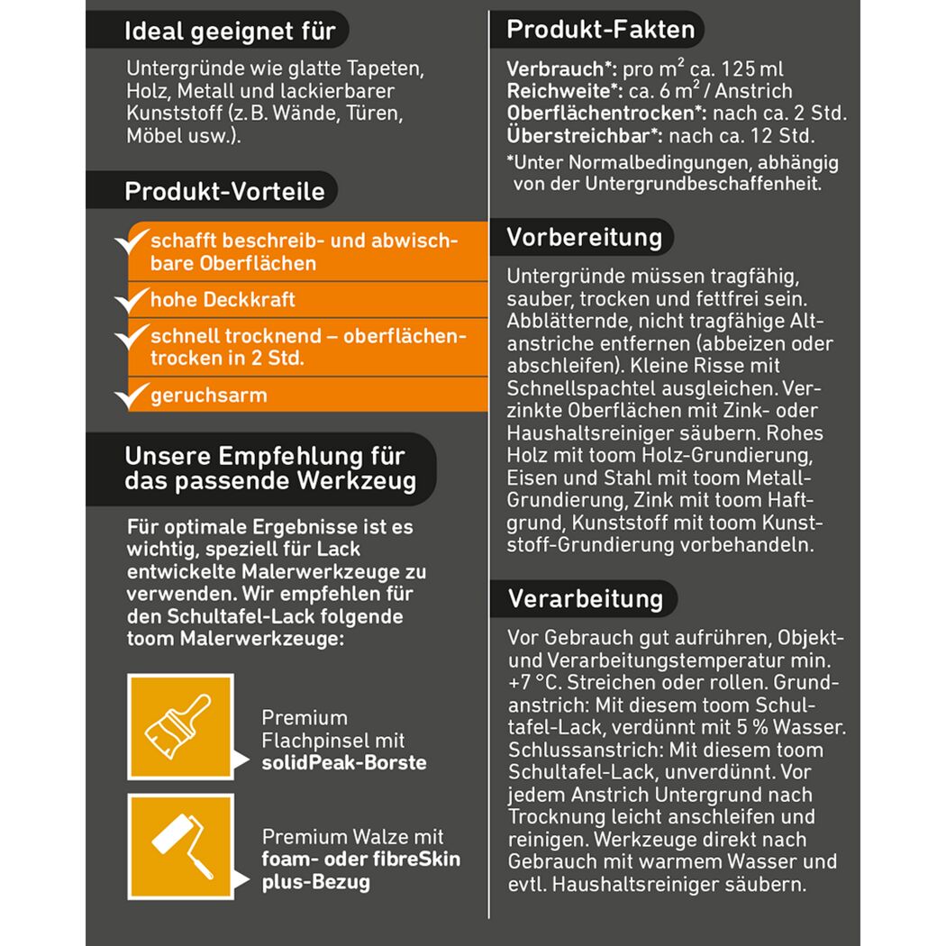 Schultafel-Lack schwarz matt 750 ml