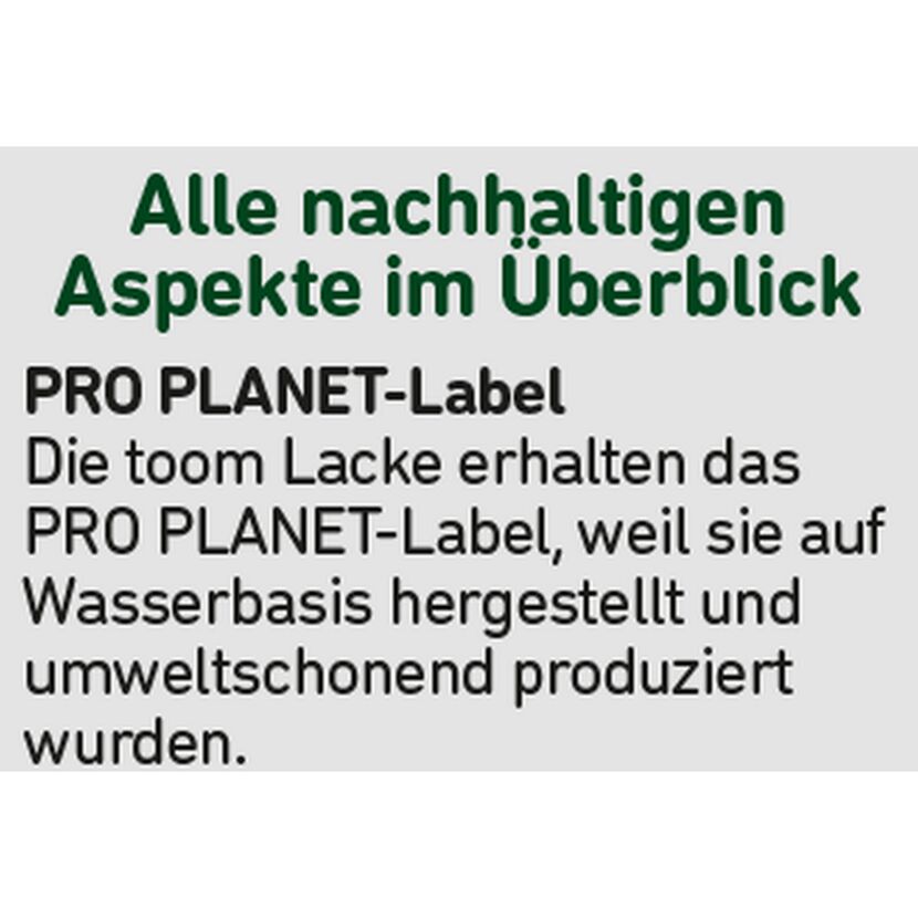 toom Lacke mit PRO PLANET-Label