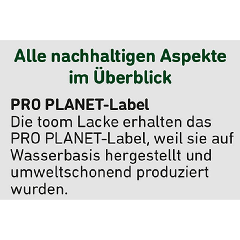 toom Lacke mit PRO PLANET-Label