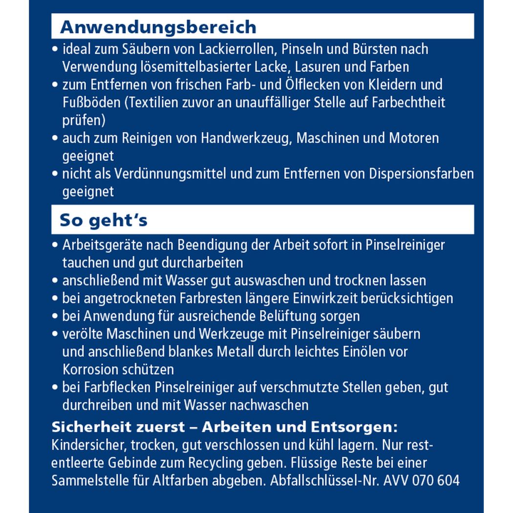 Anleitung zur Verwendung von Pinselreiniger