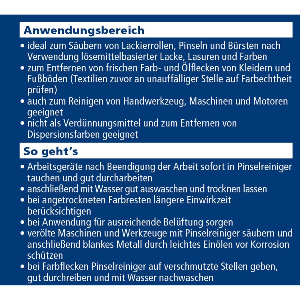 Anwendungsbereich und Gebrauchsanweisung von Pinselreiniger