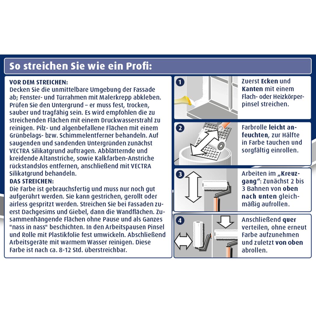 Fassade streichen mit Farbrolle